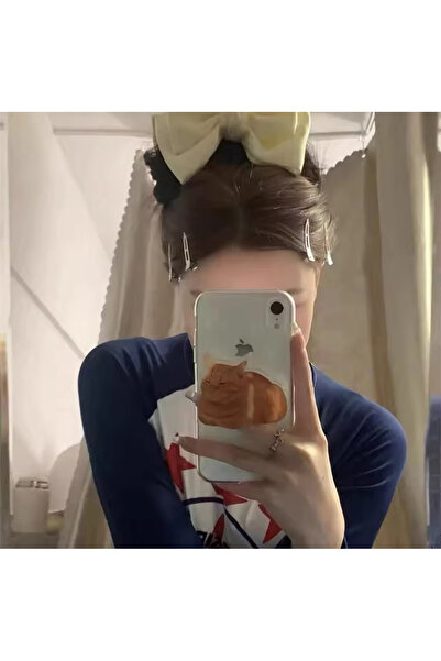 EDELFU Telefon Tutacağı Sevimli Sarı Kedi Telefon Standı Bütün Kılıflarla Uyumlu iPhone, Samsung Popsocket