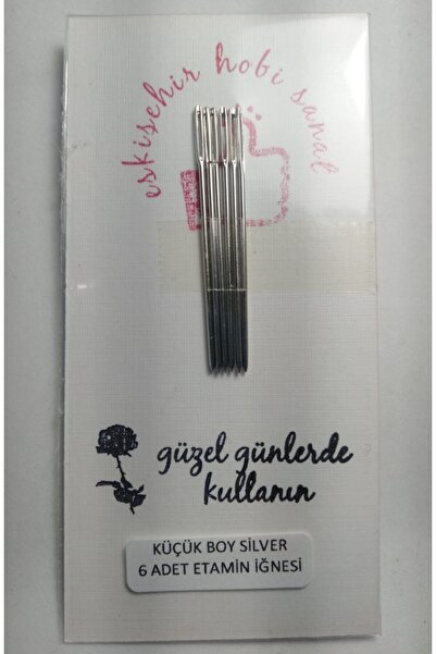 Eskişehir hobi sanat 6 bucăți de dimensiuni mici, argintiu, etamină, ac de tapiserie, ac de punct în cruce