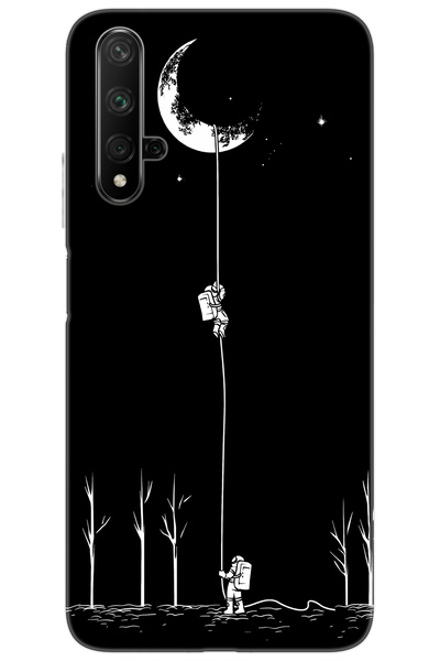 Ceppare Huawei Nova 5T (YAL-L21) Uyumlu Kılıf Desen Baskılı Silikon Astronot Serisi STK:1006 CP-DbrzNVx