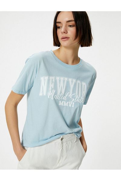 Koton Tricou New York cu mânecă scurtă, cu gât crew, bumbac