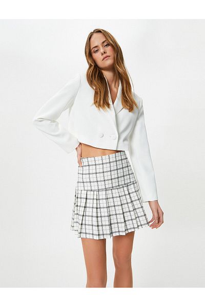 Koton Pleated Mini Skirt Viscose Mixed