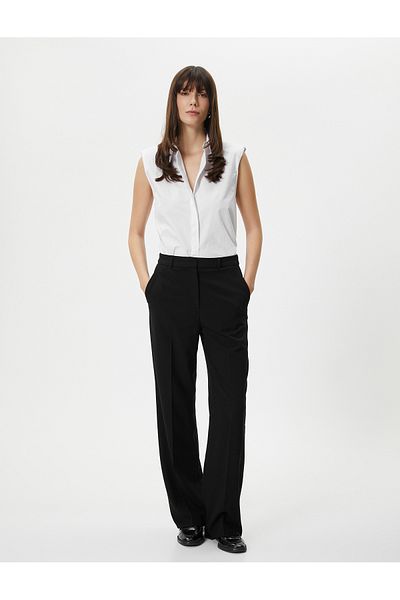 Koton Sleeveless Shirt Buttoned Padded Classic Collar