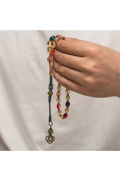 Skygo Silver Kazaz Tasseled Tight Amber Rosary