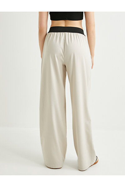 Koton Široké kalhoty Elastický pas Barva Kontrast viskózová směs