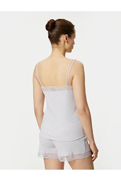 Koton Pijama Üstü İnce Askılı Dantel Detaylı Fitilli
