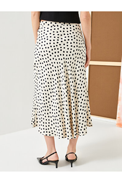 Koton Midi Polka Dot Skirt Flared High Waist