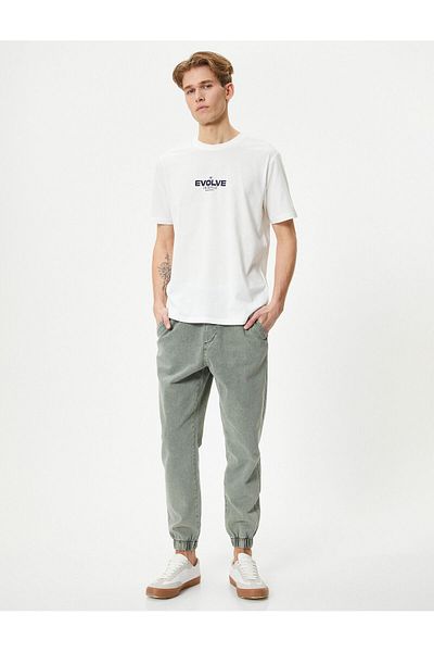 Koton Lockere Jeans Jogger verwaschen mit geschnürten Taillentaschen