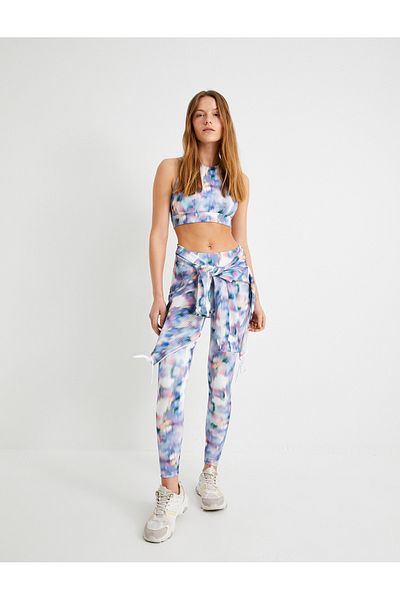 Koton Αθλητικό σουτιέν Πίσω Σταυρός λουράκι Tie-Dye με σχέδιο Slim Fit