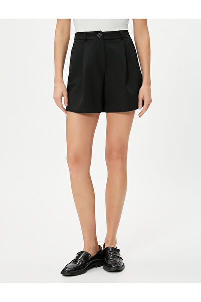 Koton Mini Şort Yüksek Bel Bol Paça Cepli
