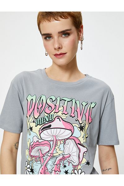Koton Printed T-Shirt Short Sleeve Crew Neck Cotton