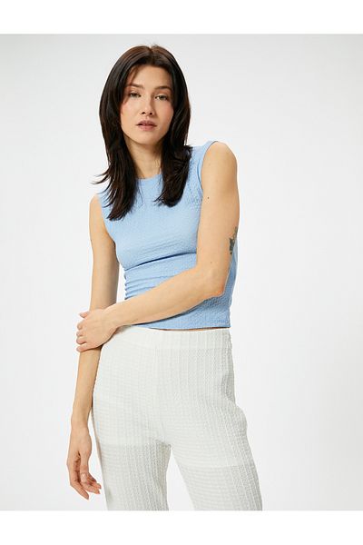 Koton Rundhals Athlete Strukturiert Ärmellos Slim Fit