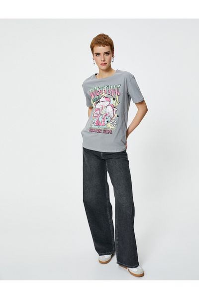 Koton Printed T-Shirt Short Sleeve Crew Neck Cotton