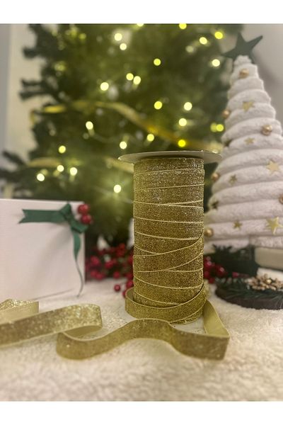 kadifecim 10 Mt Silvery Velvet Christmas Ribbon - Christmas Pine Tree Ornament
