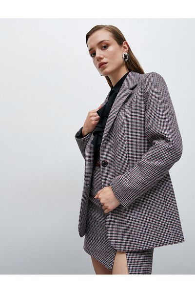Koton Blazer Jacket with Pockets and Double Buttons