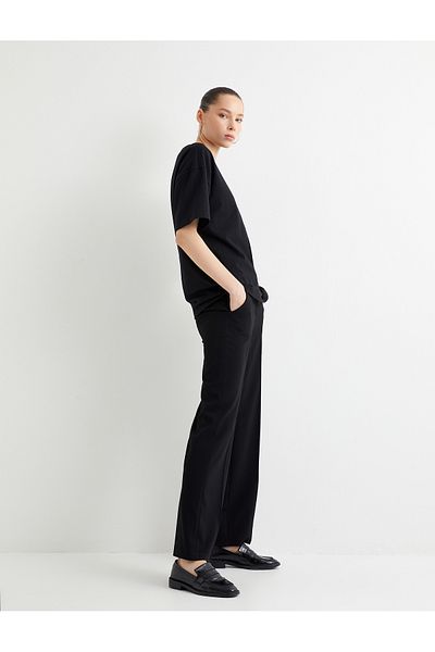 Koton Basic Oversize T-Shirt με κοντό μανίκι, βαμβακερή λαιμόκοψη