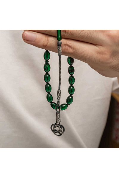 Skygo Silver Kazaz Tasseled Tight Amber Rosary