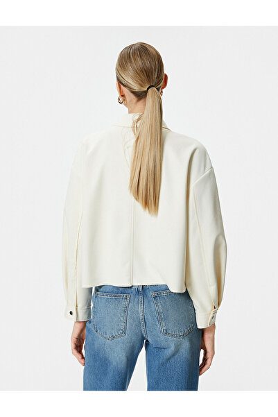 Koton Klasická kapsa s límečkem na semišovou bundu