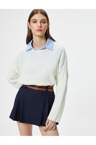 Koton Basic Knitwear Sweater Long Sleeve Crew Neck