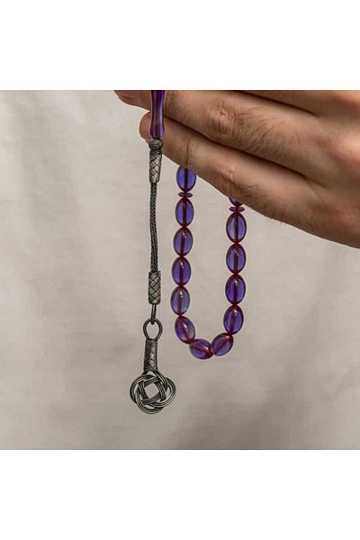 Skygo Silver Kazaz Tasseled Tight Amber Rosary