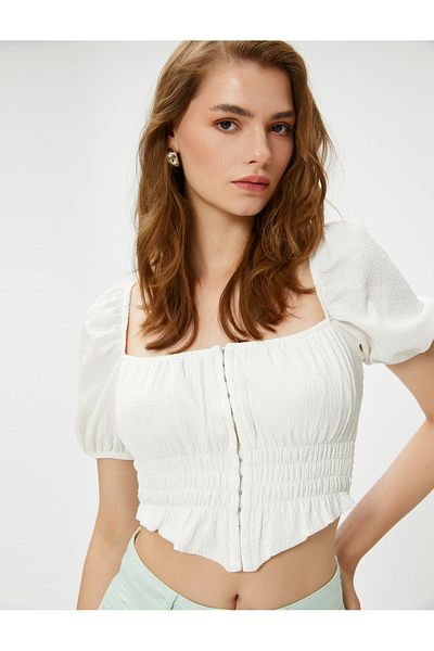 Koton Corset Elastic Crop Μπλούζα