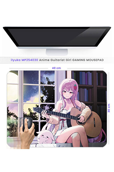 ilyuka 40X30cm Gaming Oyuncu Mousepad Kaymaz Kauçuk Taban Dikişli Kenar Anime...