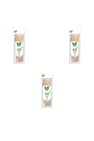 Roll-Up Doğaya Dönüş Ekolojik Doğal Doğa Dostu %100 Ahşap Çatal - 16 Cm. - 8'...