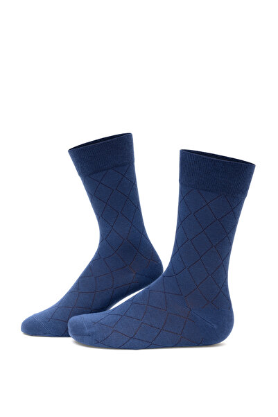 Pierre Cardin Мъжки сини чорапи от бамбукова смес с мотив 50291776-320