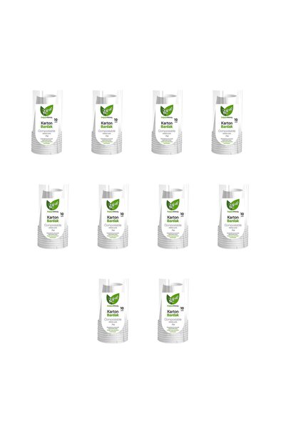 Roll-Up Doğaya Dönüş Ekolojik Doğal Kağıt Karton Bardak - 7Oz - 10'lu 10 Paket