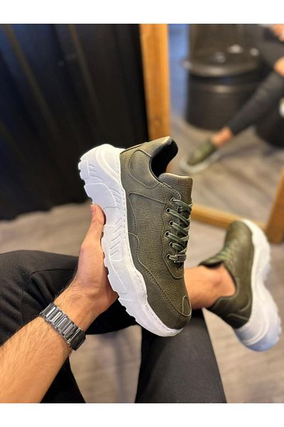 Byshoes Knack N75 Khaki καθημερινά παπούτσια με ψηλή σόλα