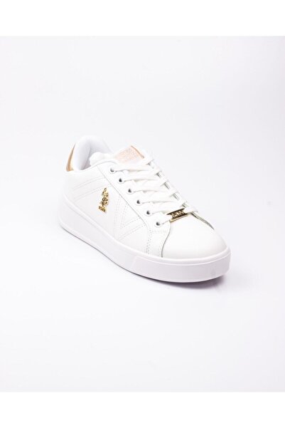 U.S. Polo Assn. U. S. Polo Exxy Beyaz Kadın Sneaker Beyaz-Altın