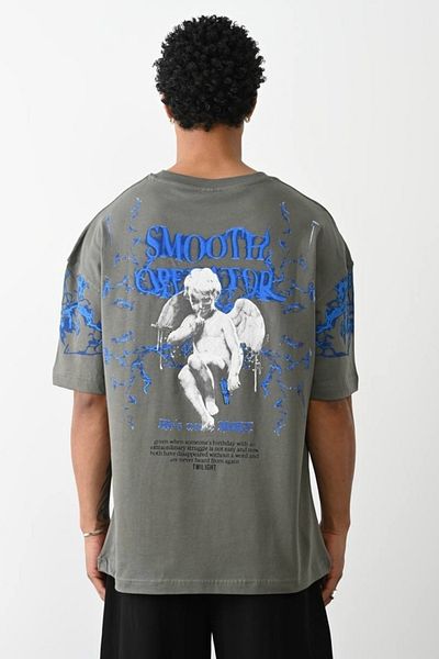 CreativeStyle Ανδρικό μπλουζάκι Oversize Smooth Operator με τυπωμένο ειδικό σχέδιο
