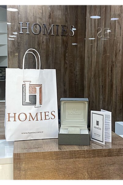 Homies Siyah Renk Deri Kordon Orijinal 2 yıl Garantili 3Atm Su Geçirmez Erkek Kol Saati Bileklik Hediyeli