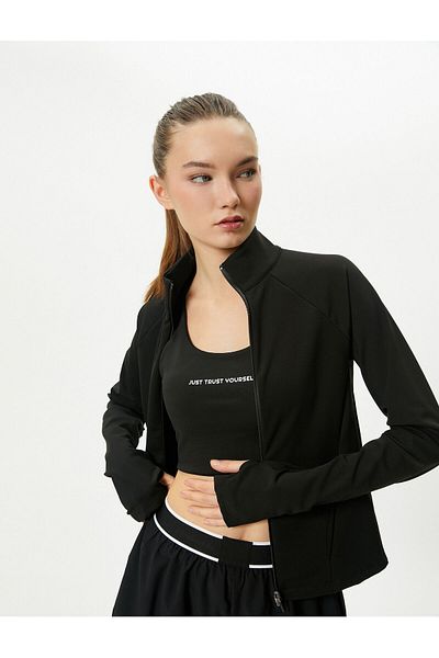 Koton Jachetă sport, cu fermoar, buzunar, cu mânecă lungă