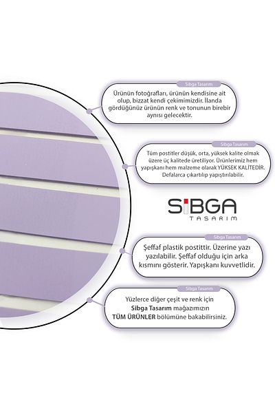 sibga tasarım Purple Transparent Color Post-It Note Paper - Bookmark Sticker