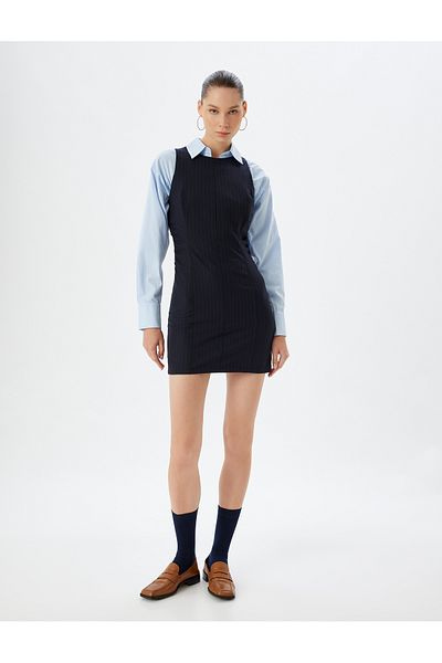 Koton Rochie fără mâneci bodycon slim cu decolteu - cu cusături