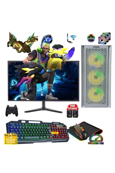 RYZEN Oyuncu Bilgisayarı Gaming Pc Masaüstü Set I5 Rx 580 27 Inç