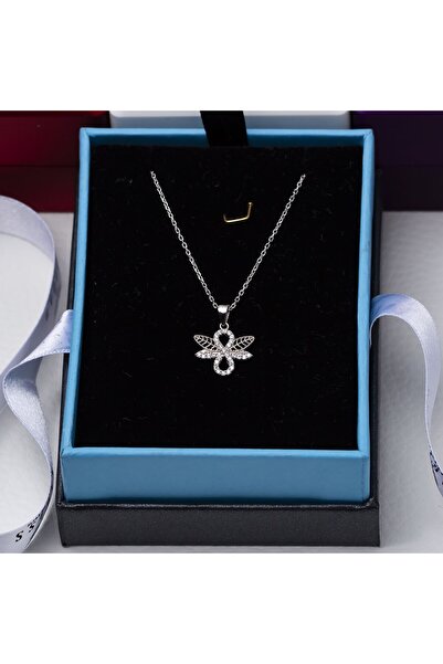 NAGISS Yusufçuk Kanatlı Sonsuzluk Detaylı Zirkon Taşlı 925 Ayar Gümüş Kolye