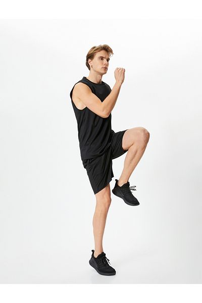 Koton Sports Tank Top Αμάνικο Πλάτη με στάμπα Slogan Crew Neck