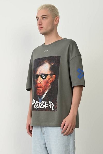 CreativeStyle Ανδρικό μπλουζάκι Oversize Poser με στάμπα με ειδικό σχέδιο