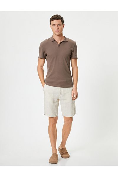 Koton Slim Fit T-Shirt aus Baumwolle mit Polokragen und kurzen Ärmeln