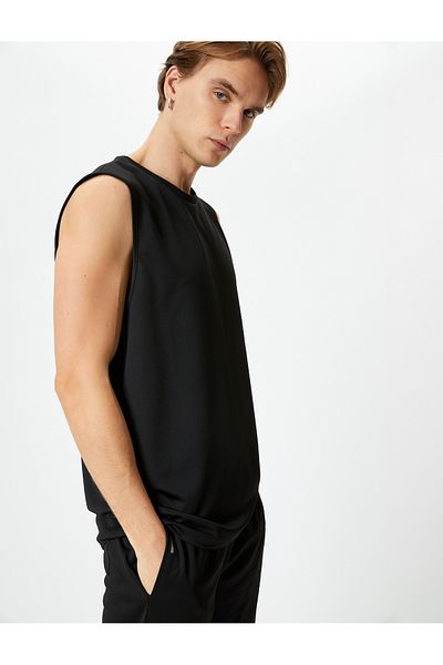Koton Sports Tank Top Αμάνικο Πλάτη με στάμπα Slogan Crew Neck