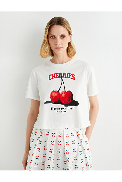 Koton X Tuba Unsual - Tričko s krátkým rukávem s třešňovým potiskem