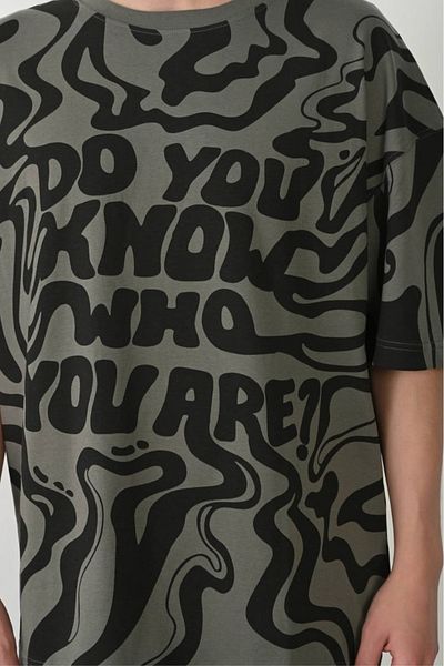 CreativeStyle Ανδρικό μπλουζάκι Oversize Who You Are με στάμπα με ειδικό σχέδιο