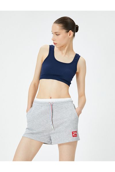 Koton Double Waist Detailed Sports Mini Shorts with Pockets and Tie Waist