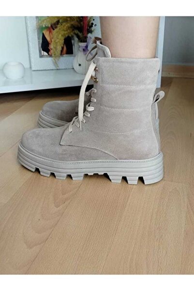 Zera süet bej hakiki deri kadın bot