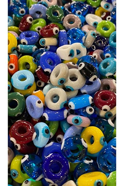 ella'nın çarşısı 50 Adet 1 Dizi Murano Cam Boncuk El Yapımı Yuvarlak Nazar Bo...