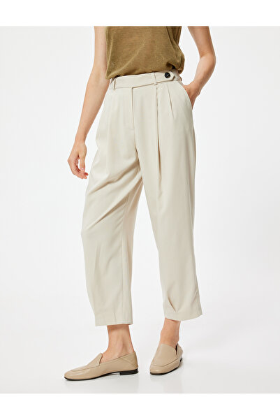 Koton Плісировані брюки-сигарети з короткими штанинами та кишенями