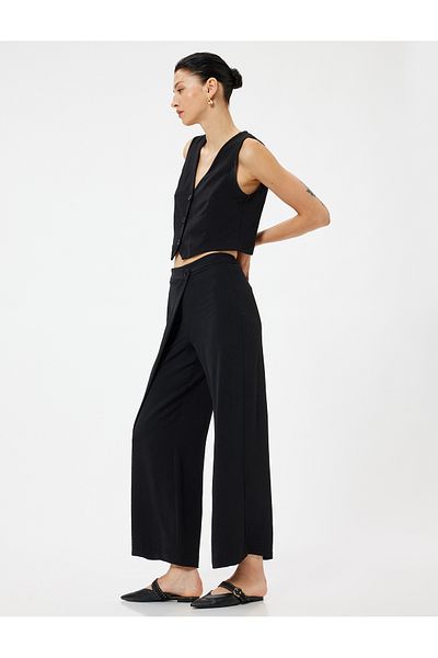 Koton Double-breasted Wide Leg Trousers in Aerobin Fabric