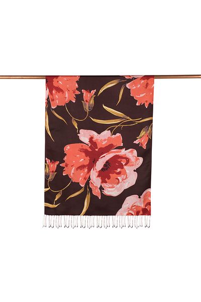 ipekevi Coffee Silk Shawl 6422