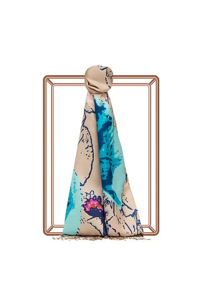 ipekevi Mink Patterned Silk Shawl 2607
